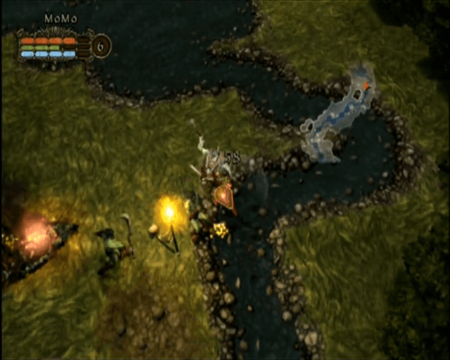 a screenshot of the game  Champions of Norrath which depicts a battle