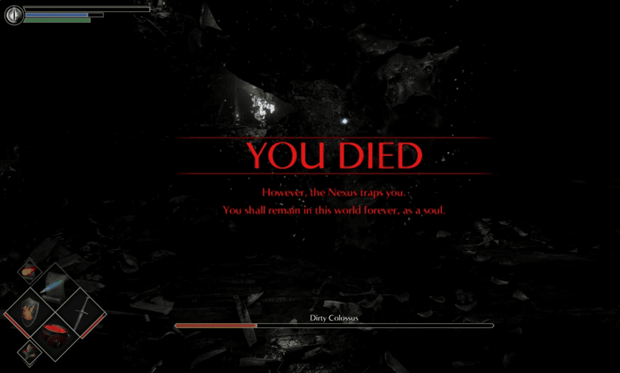 a screenshot of the game Demon Souls that shows a You Died end screen