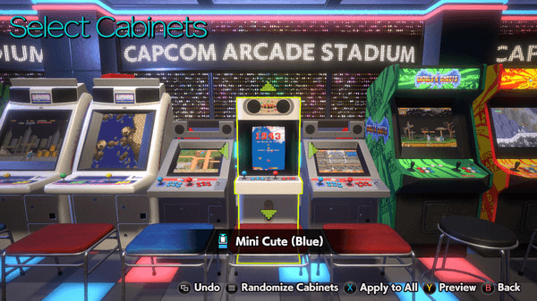 a screenshot of gameplay showing a retro gaming arcade