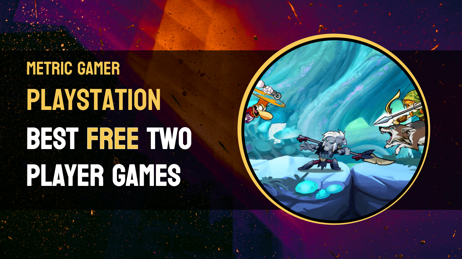 The thumbnail image featuring the title "best free two player games" and an image of the Brawlhalla gameplay